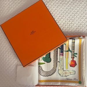Hermes Paris Les Cannes, Carre CM Twill Scarf BOX too
